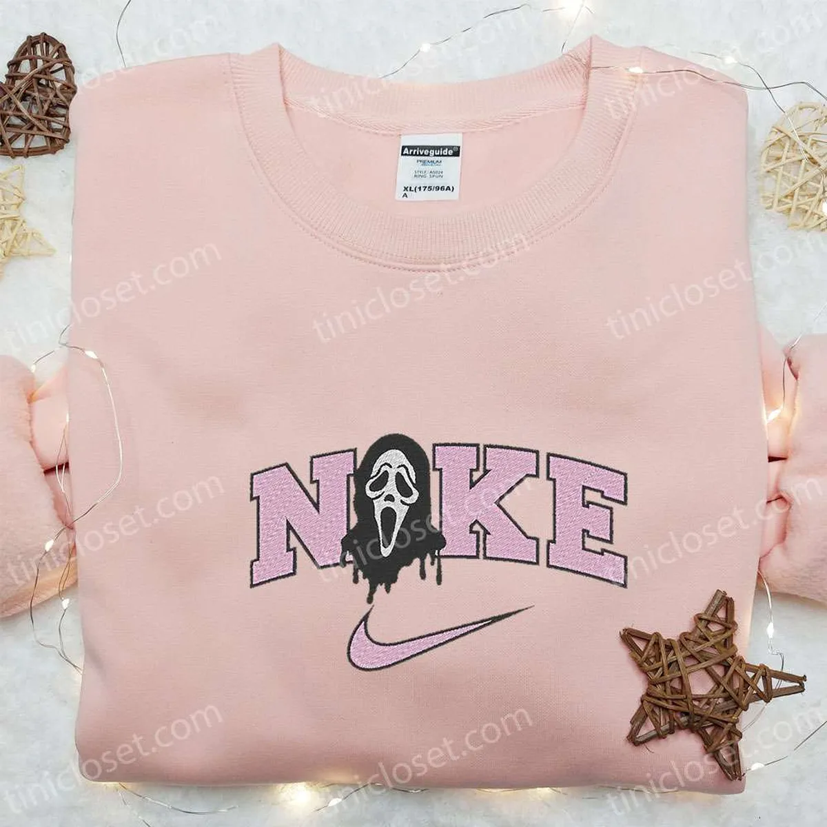 Ghostface x Nike Embroidered Sweatshirt, Horror Halloween Embroidered Shirt, Best Halloween Gift Ideas