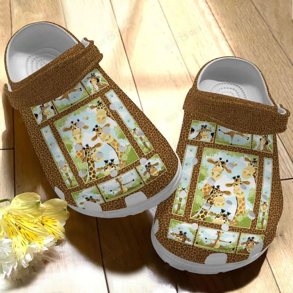 Giraffe Family Crocs, Personalized Crocs Classic Clogs