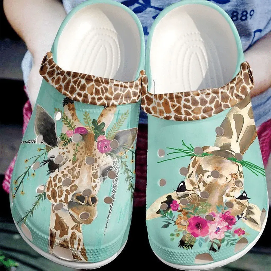 Giraffe Floral Crocs Clog