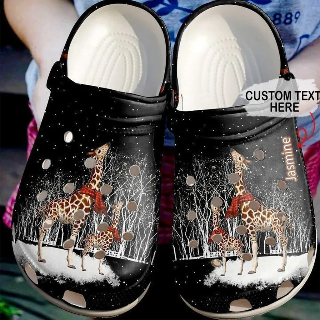 Giraffe Personalized Winter Crocs Clog