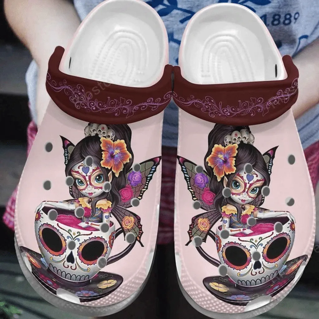 Girl In Skull Cup Crocs Clog