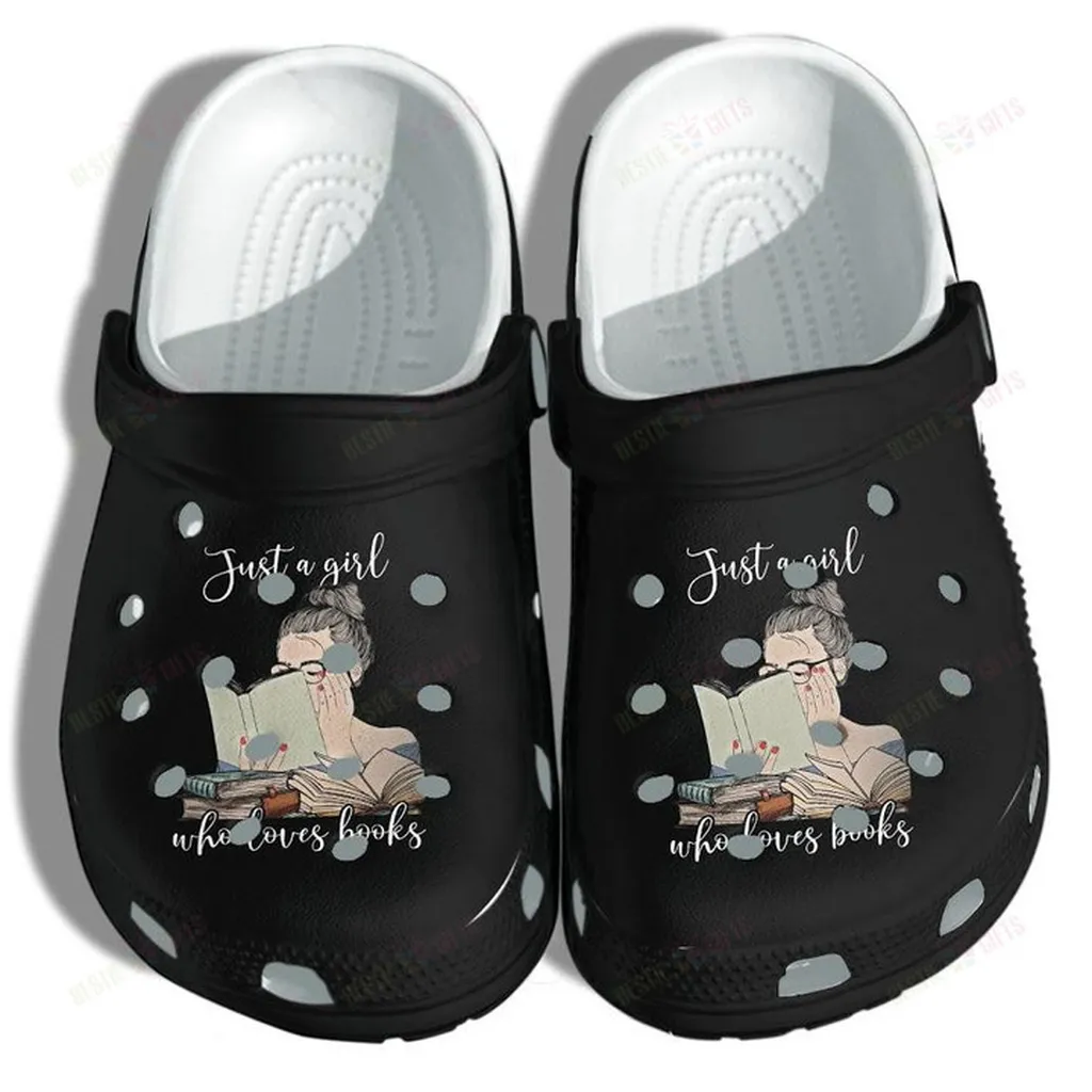 Girl Loves Books Crocs, Personalized Crocs Classic Clogs