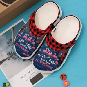 Girl Loves Flamingos Gift For Lover Rubber Crocs Clog