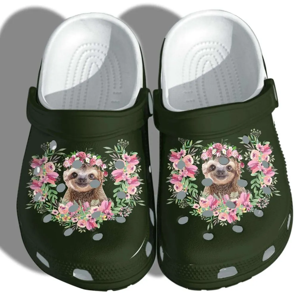 Girl Loves Sloth Cute Crocs Crocband Clog