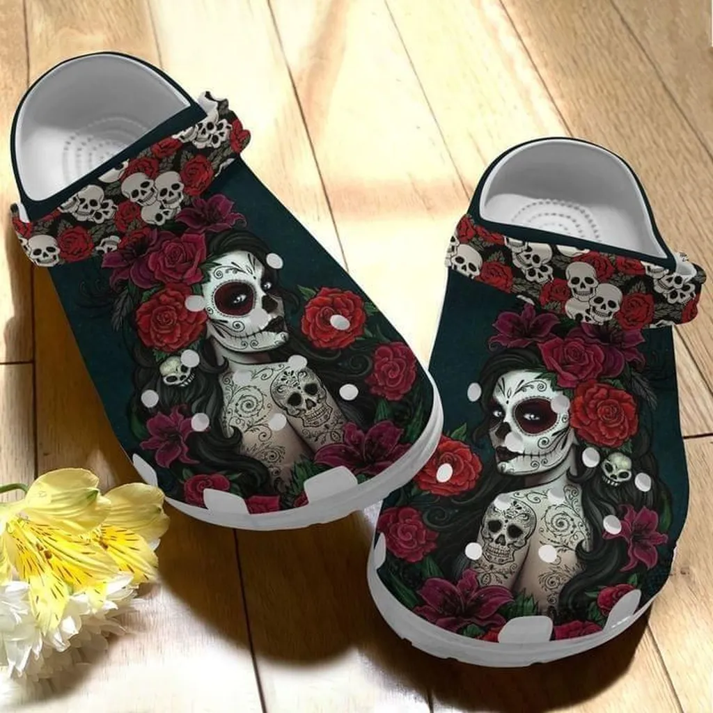 Girl Tattoos Roses Gift For Lover Rubber Crocs Clog