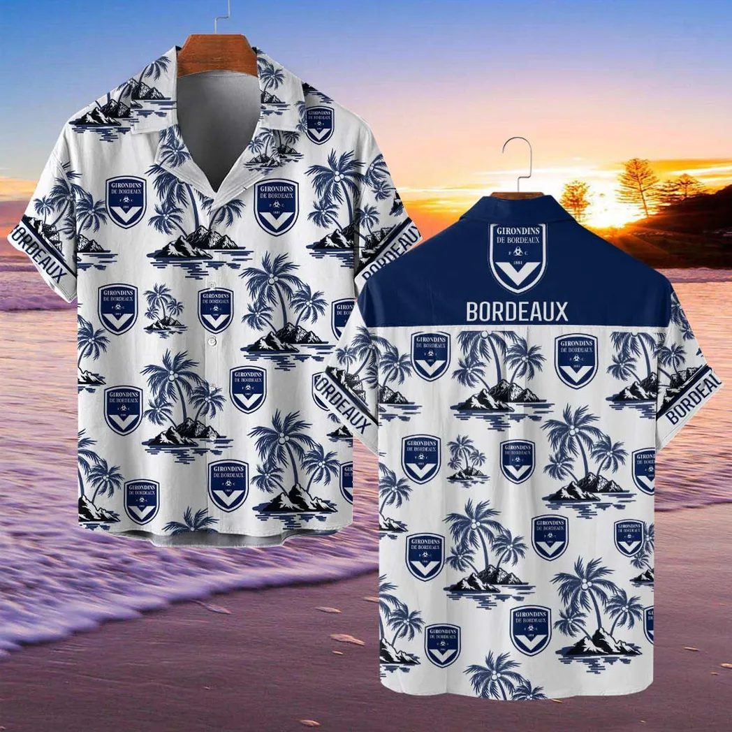 Girondins de Bordeaux Hawaiian Shirt Style Classic Oversized Hawaiian, Unisex Hawaiian Shirt