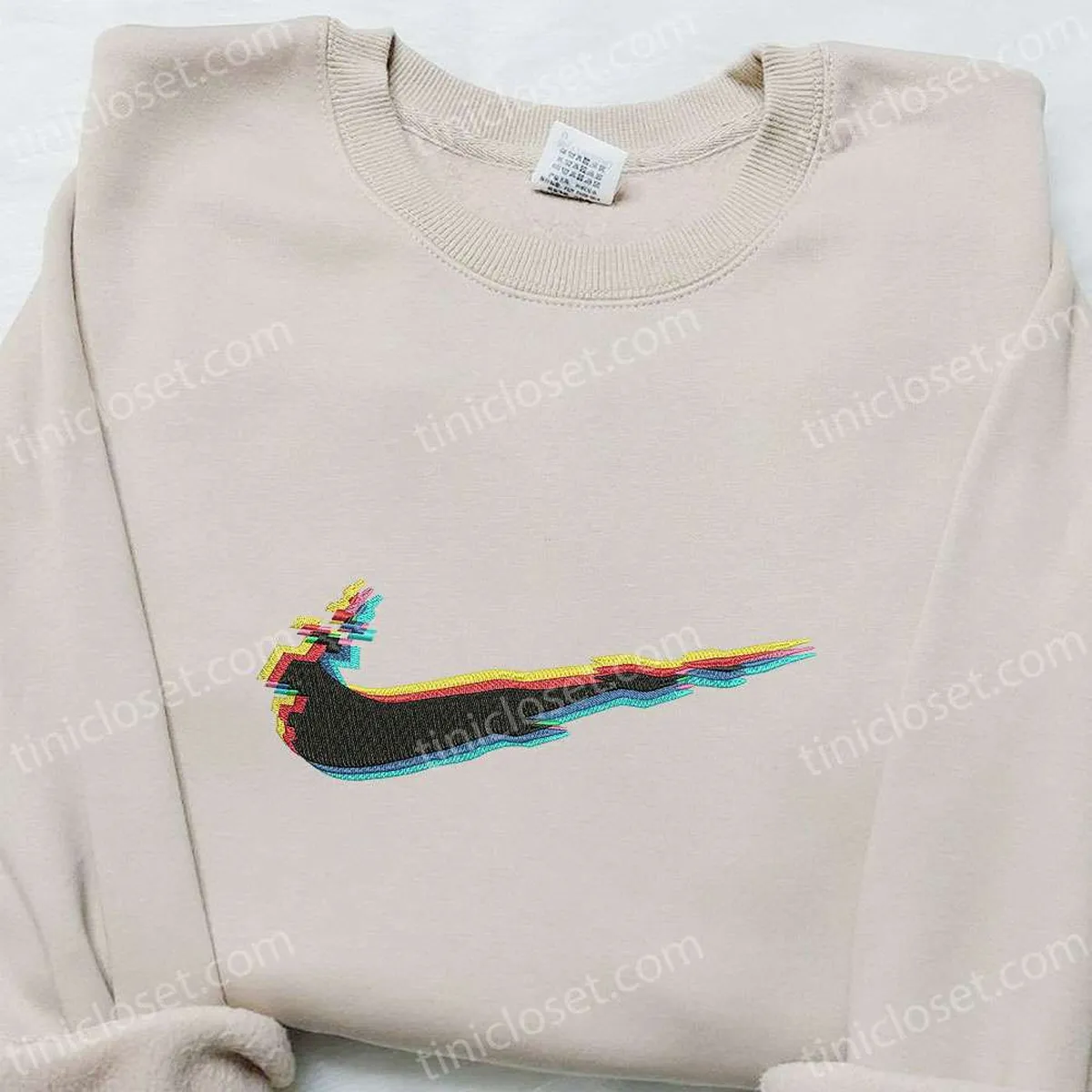 Glitch x Swoosh Embroidered Hoodie, Nike Inspired Embroidered Hoodie, Best Gift Ideas for Family