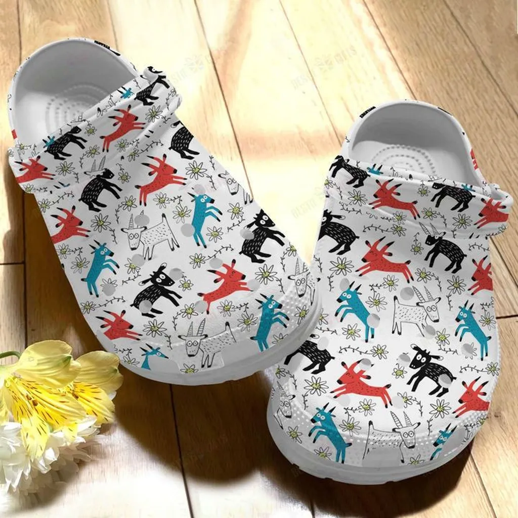 Goat Colorful Goat Pattern Crocs Classic Clogs