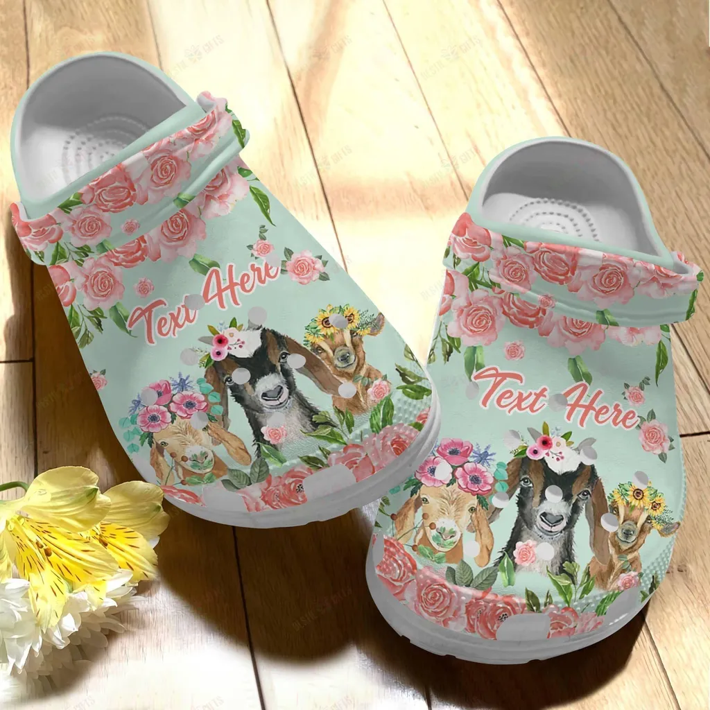 Goat Crocs Classic Clog Whitesole Flowers