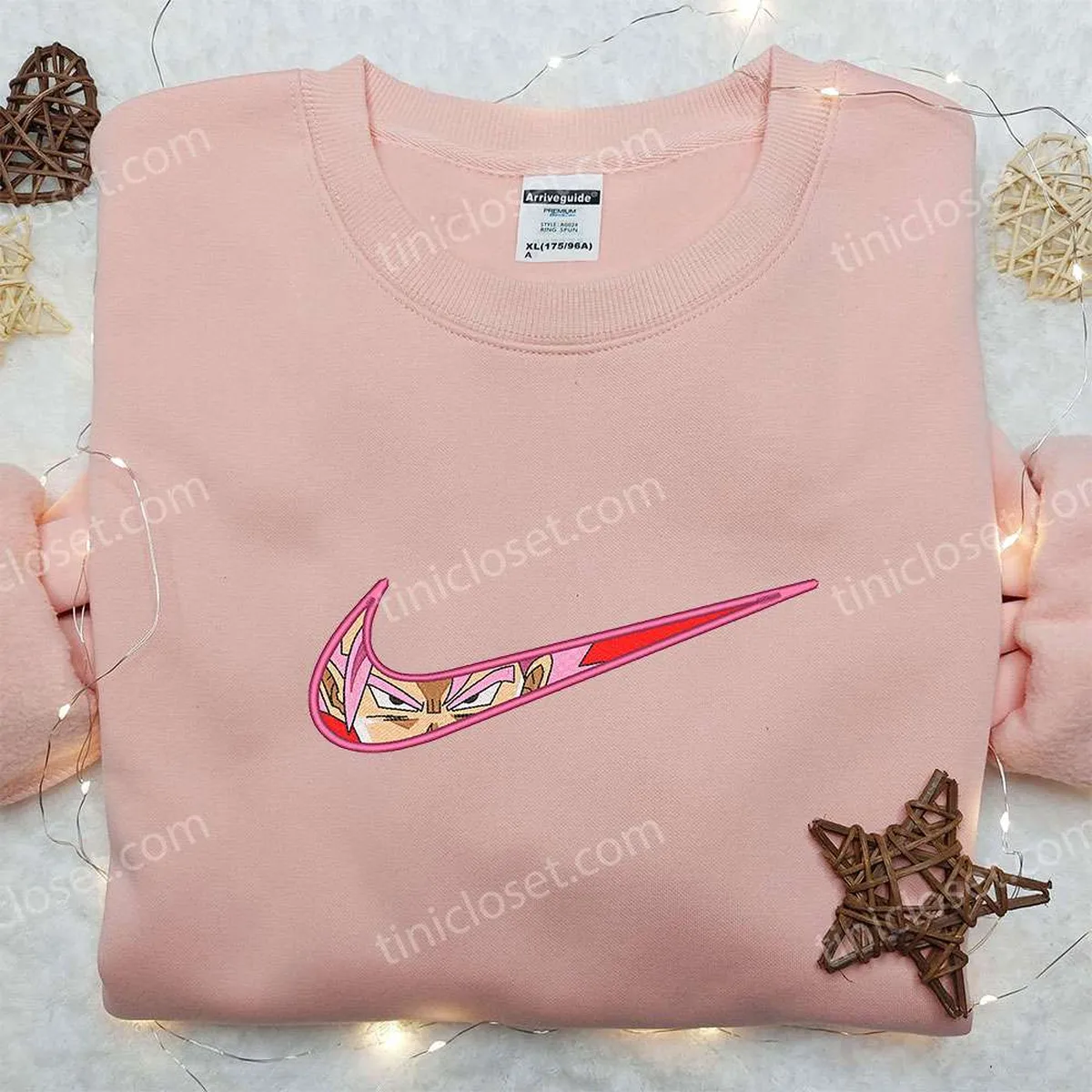 Goku Super Saiyan Rose x Nike Swoosh Embroidered Sweatshirt, Dragon Ball Embroidered Shirt, Nike Inspired Embroidered Shirt