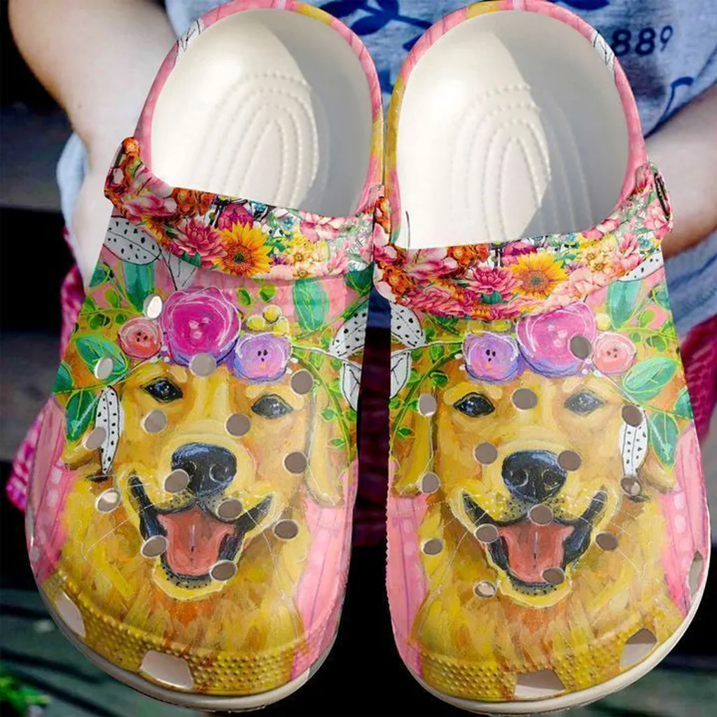 Golden Retriever Personalized Friend Crocs Classic Clogs