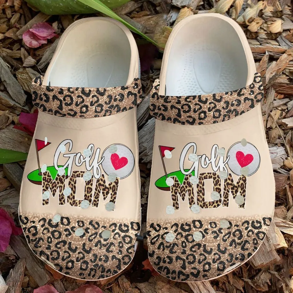 Golf Mom Cheetah Crocs Classic Clogs