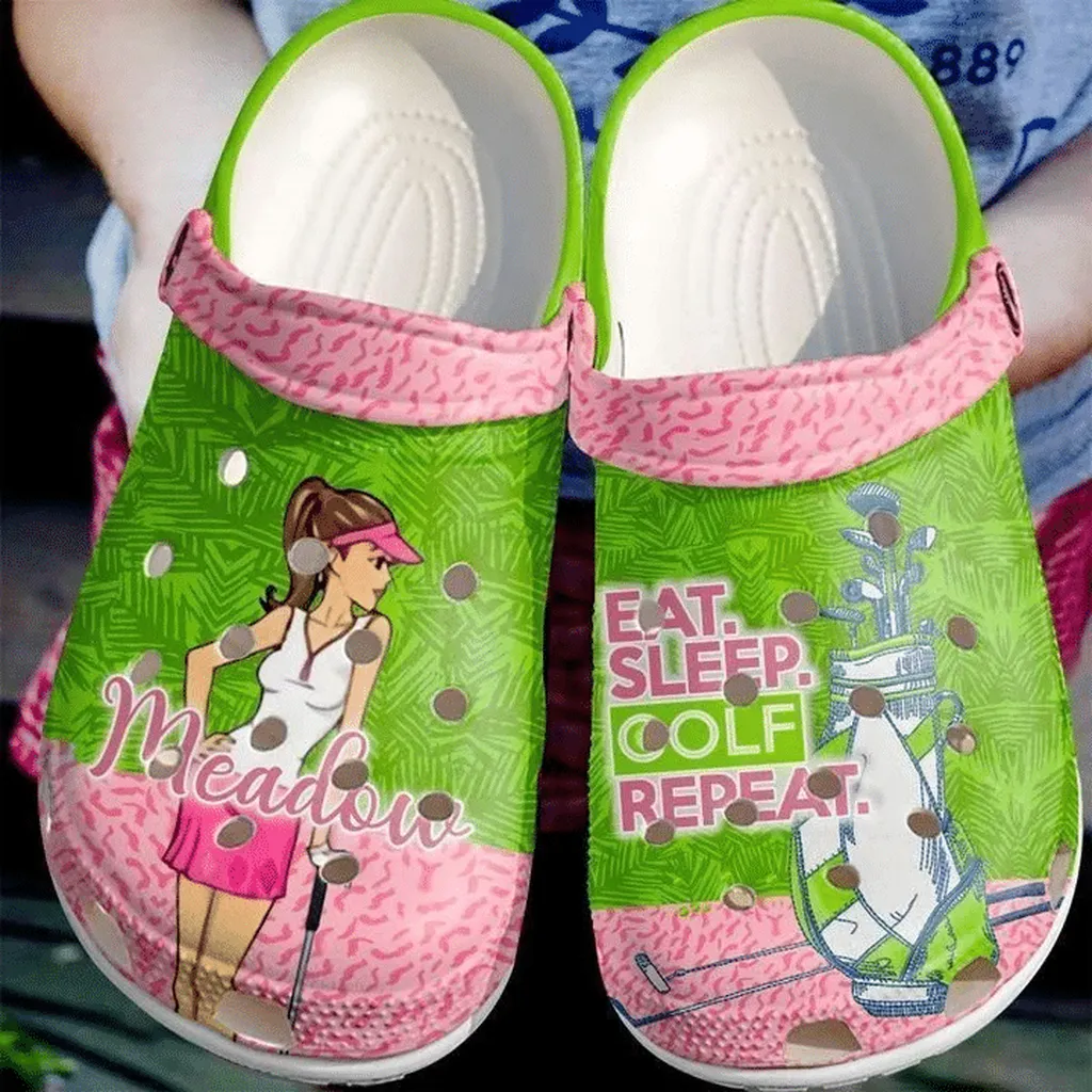 Golf Personalized Eat Sleep Crocs Classic Clogs