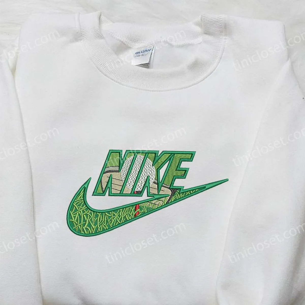 Golf x Nike Embroidered Shirt, Nike Inspired Embroidered Shirt, Unique Gifts for Sports Fans