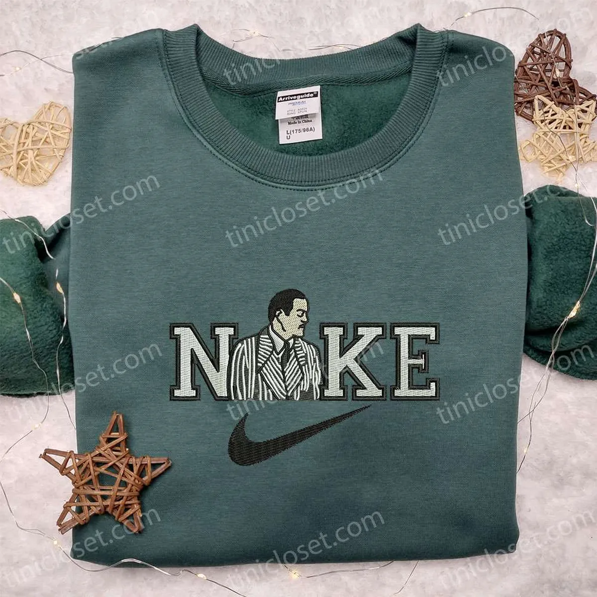 Gomez Addams x Nike Embroidered Shirt, The Addams Family Movie Embroidered Hoodie, Nike Inpsired Embroidered Sweatshirt