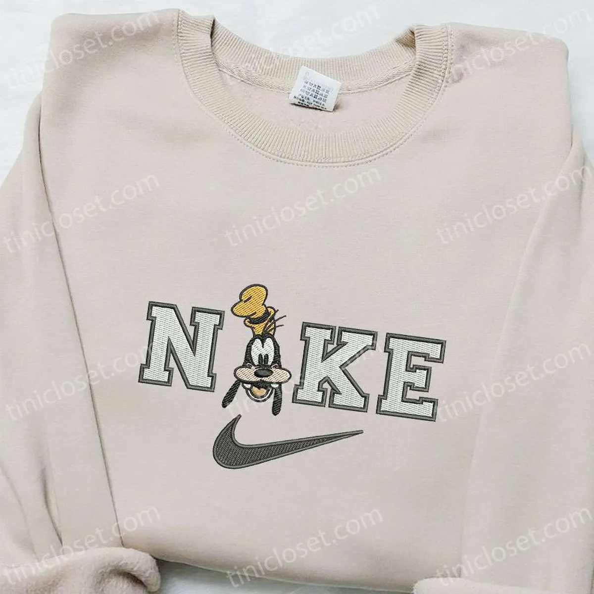 Goofy x Nike Cartoon Embroidered Hoodie, Disney Embroidered Sweatshirt, Nike Inspired Embroidered Shirt