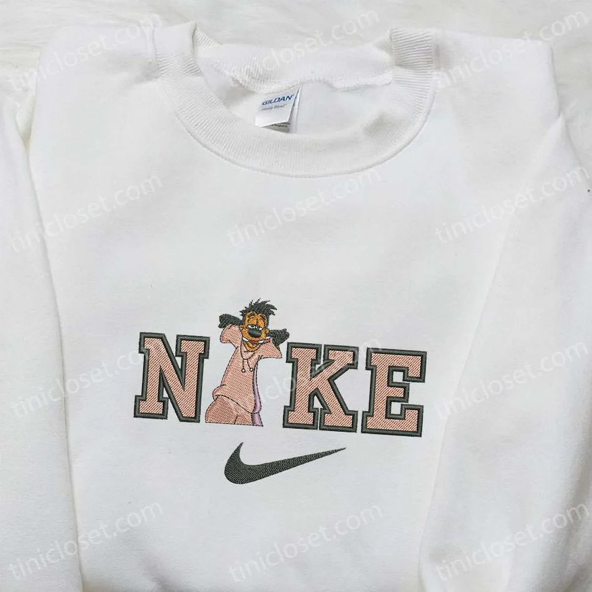 Goofy x Nike Cartoon Embroidered Tshirt, Disney Embroidered Sweatshirt, Nike Inspired Embroidered Shirt