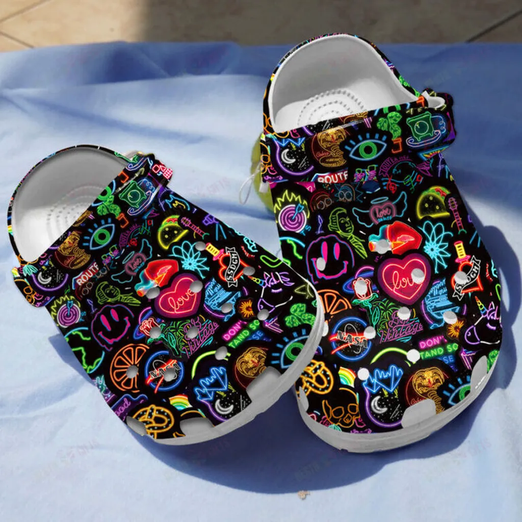 Graffiti Neon Crocs Classic Clogs