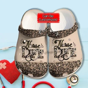 Grandma Nurse Love Leopard Skin Crocs