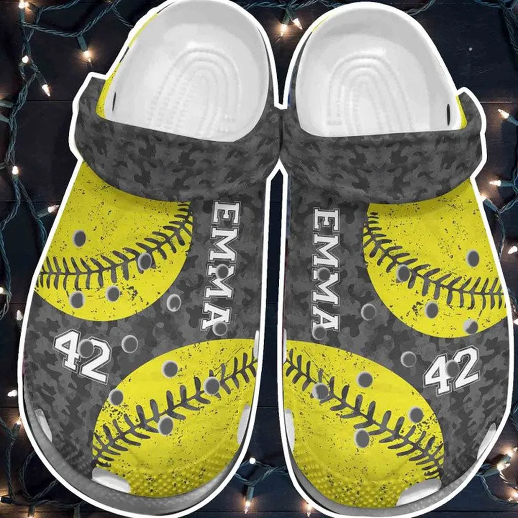 Green Baseball Ball Crocs Classic Clogs