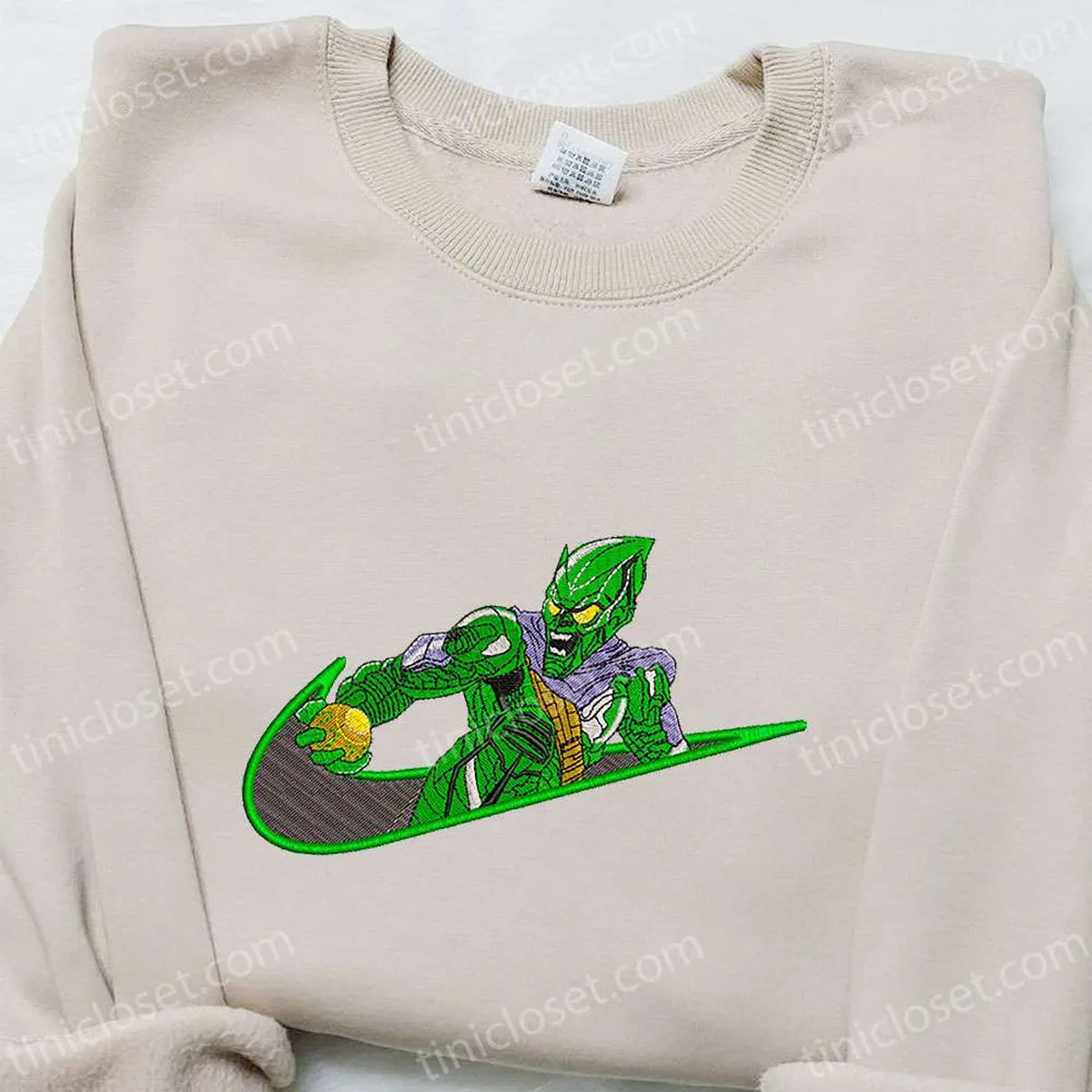 Green Goblin Movie x Swoosh Embroidered Hoodie, Marvel Cinematic Universe Embroidered Shirt, Best Gift Ideas for Family