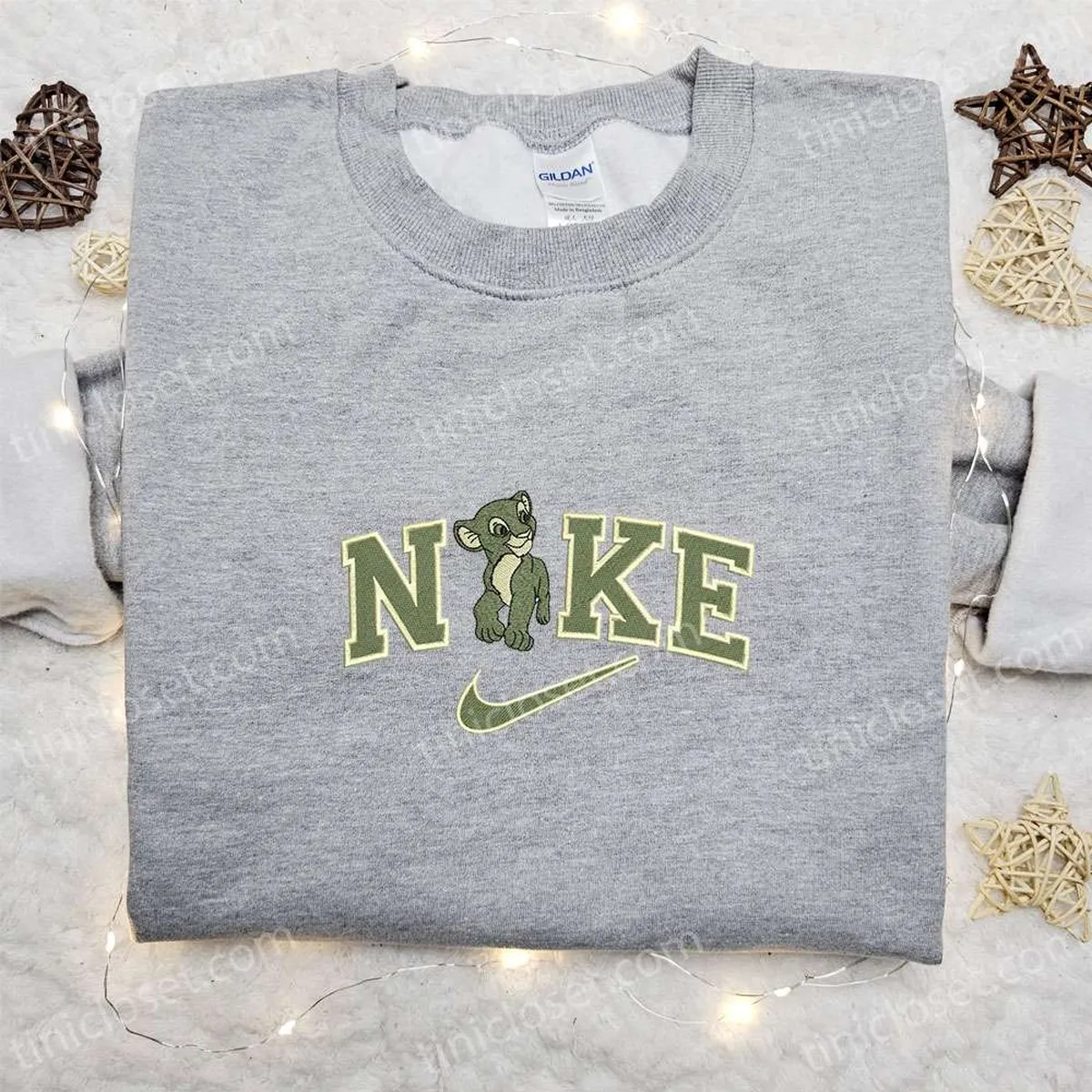 Green Nala x Nike Embroidered Shirt, Disney The Lion King Embroidered Hoodie, Nike Inspired Embroidered Sweatshirt