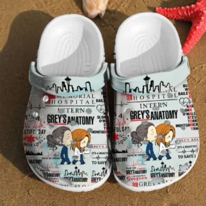 Grey Anatomy Nurse Pattern Comfortable For Men And Women Gift For Fan Classic Water Rubber Crocs Clog