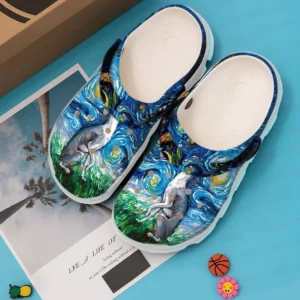 Greyhound Starry Night Crocs Classic Clogs