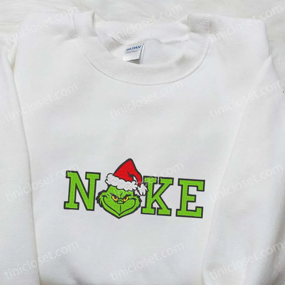 Grinch Christmas x Nike Movie Embroidered Shirt, Nike Inspired Embroidered Shirt, Best Christmas Gift Ideas