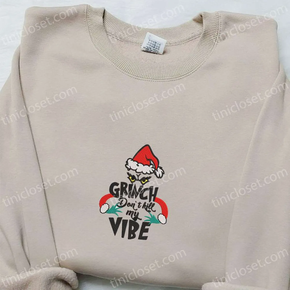 Grinch Don? Kill My Vibe Christmas Embroidered Sweatshirt, Movie Merry Christmas Embroidered Shirt, Best Christmas Day Gift Ideas