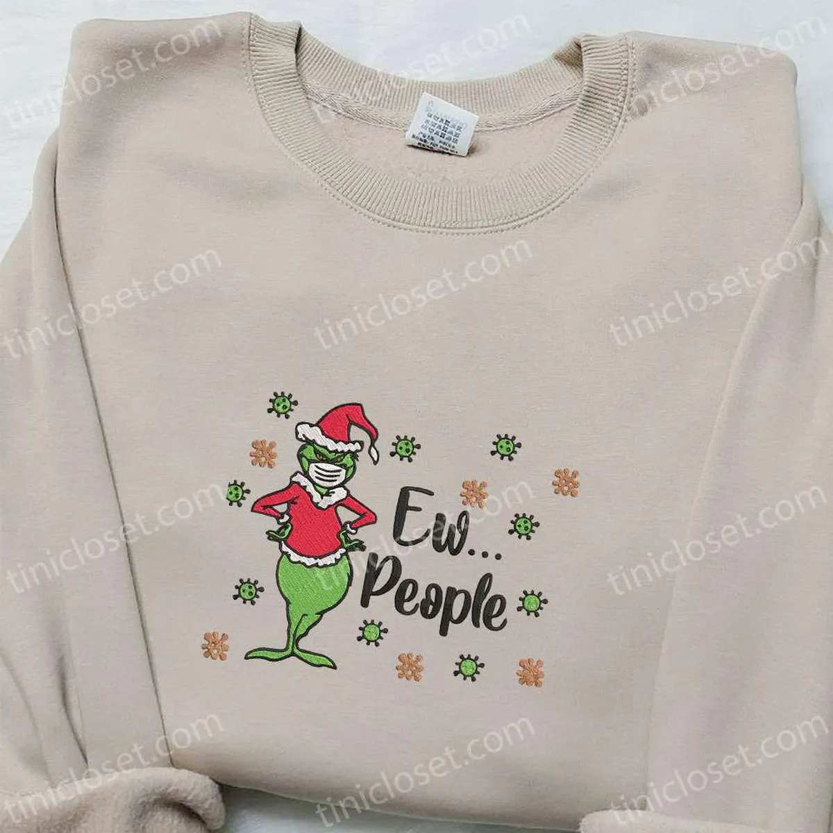 Grinch Ew People Christmas Embroidered Sweatshirt, Movie Christmas Embroidered Shirt, Best Christmas Gift Ideas