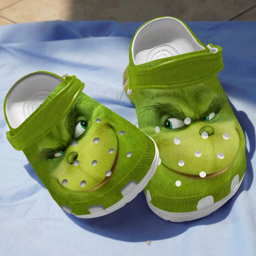 Grinch Face Crocs Classic Clogs