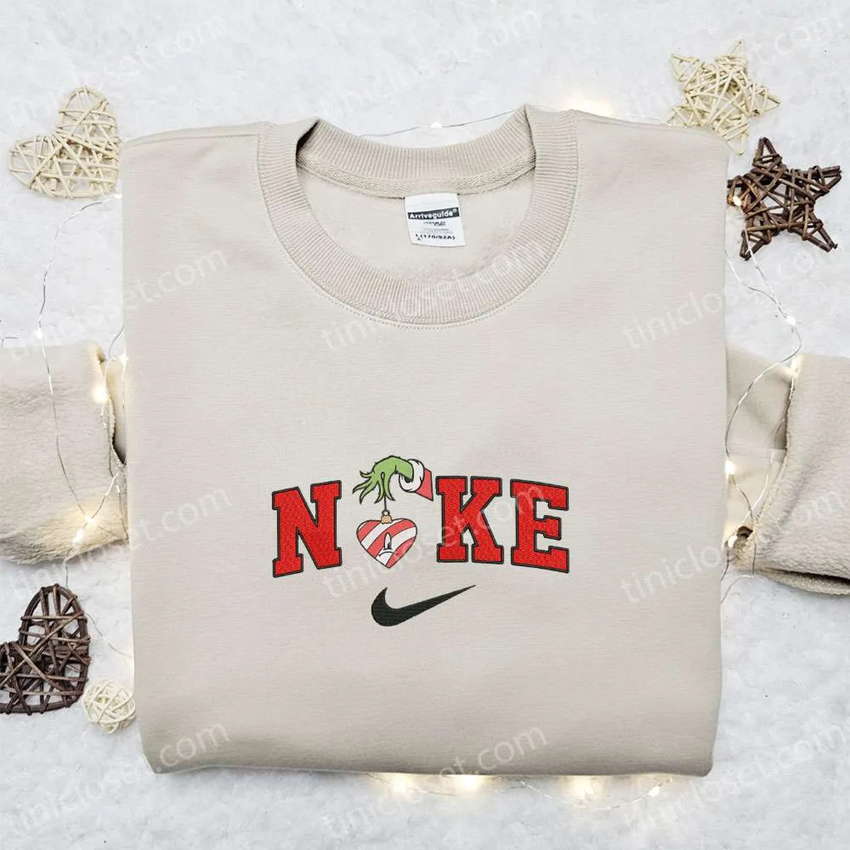 Grinch Hand Bad Bunny Christmas x Nike Embroidered Sweatshirt, Movie Merry Christmas Embroidered Shirt, Best Christmas Day Gift Ideas