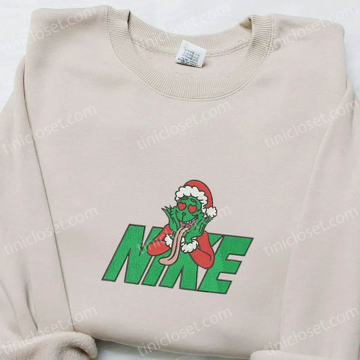 Grinch Love x Nike Embroidered Shirt, Christmas Embroidered Hoodie, Best Gift Ideas