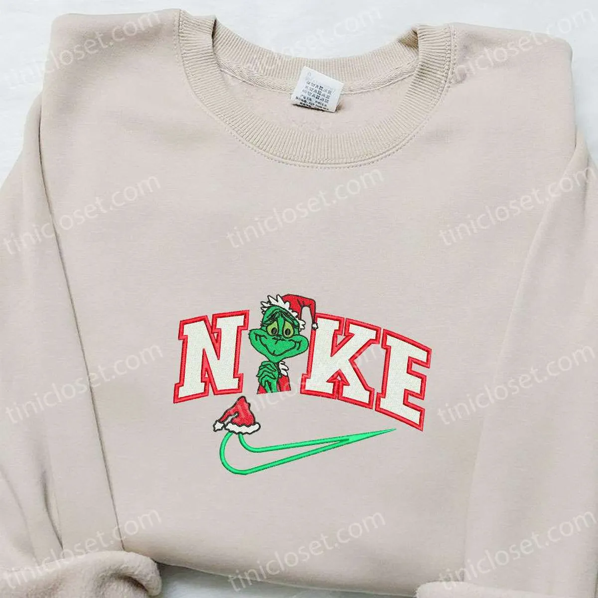 Grinch Xmas x Nike Embroidered Shirt, Christmas Embroidered Hoodie, Best Gift Ideas