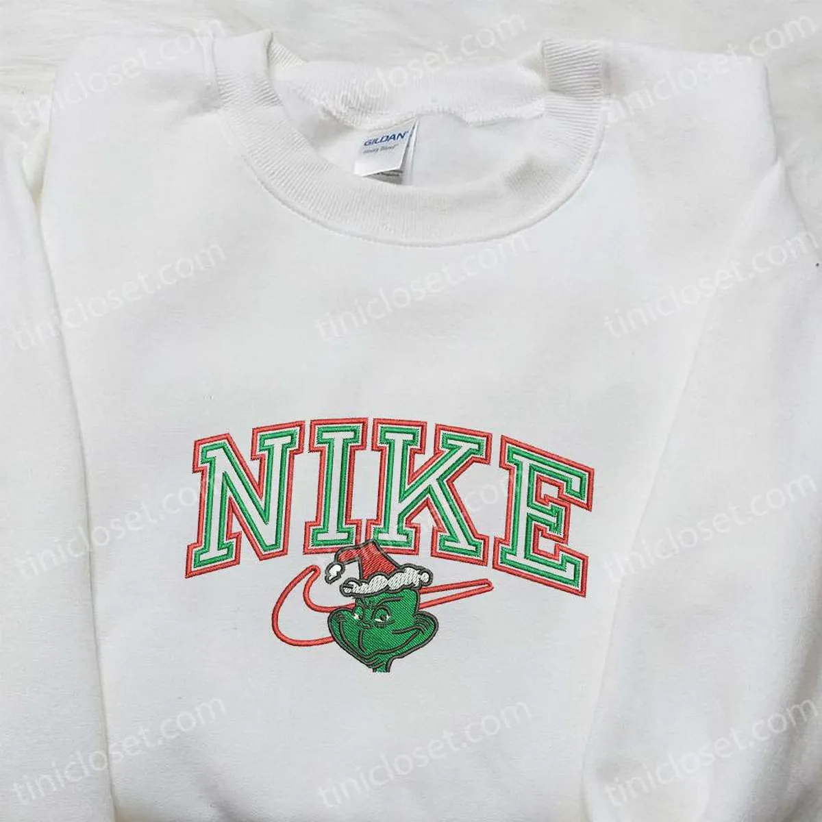 Grinch Xmas x Nike Movie Embroidered Hoodie, Nike Inspired Embroidered Shirt, Best Christmas Gift Ideas