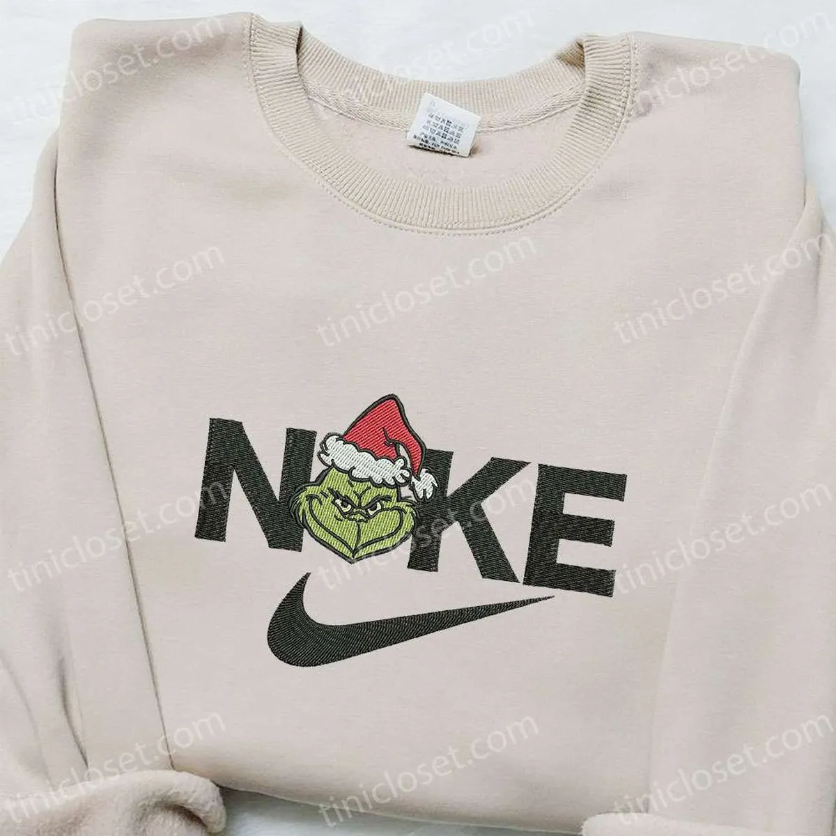 Grinch Xmas x Nike Movie Embroidered Sweatshirt, Nike Inspired Embroidered Shirt, Best Christmas Gift Ideas