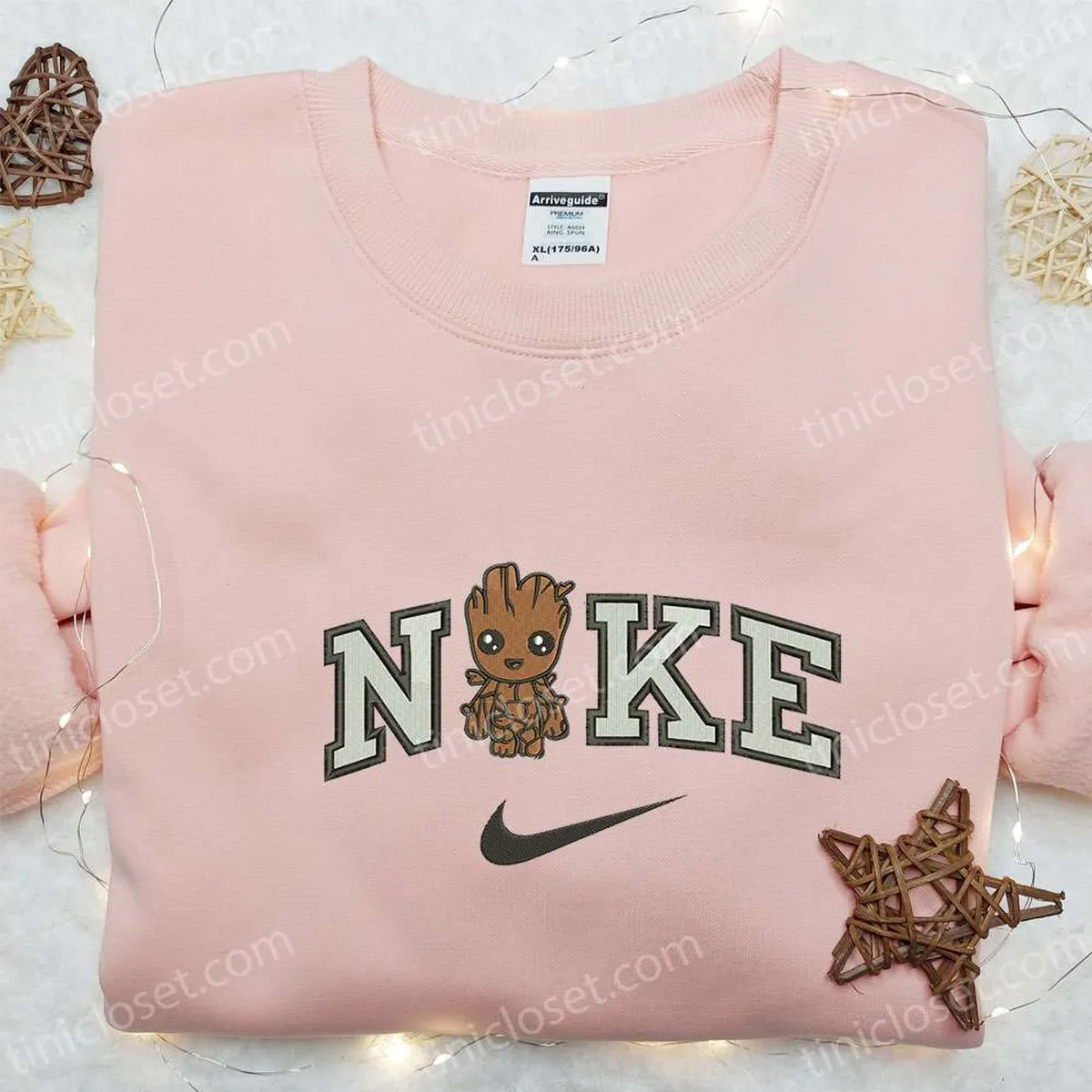 Groot x Nike Moive Embroidered Sweatshirt, Marvel Universe Embroidered Shirt, Nike Inspired Embroidered Shirt