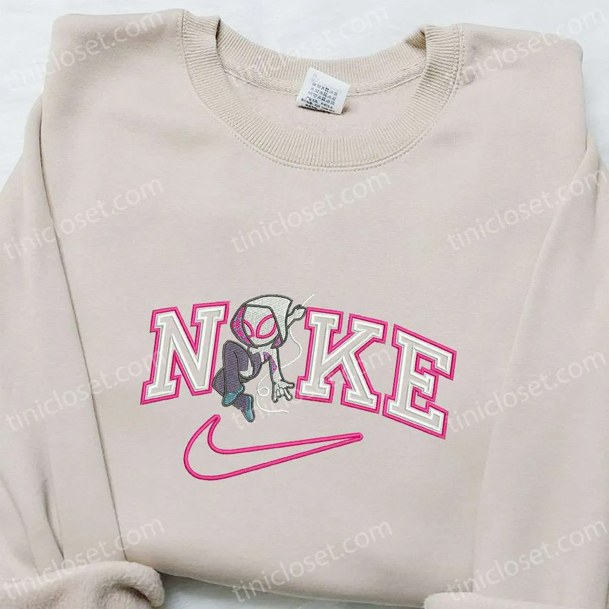 Gwen Movie x Nike Embroidered Sweatshirt, Marvel Universe Embroidered Hoodie, Custom Nike Embroidered T-shirt