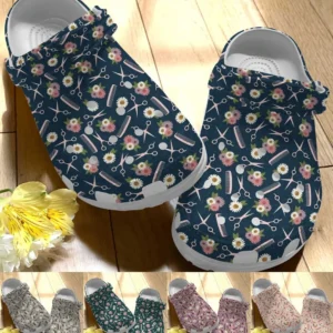 Hairstylist Personalize Clog Custom Crocs Fashionstyle Comfortable For Women Men Kid Print 3D Whitesole Flower