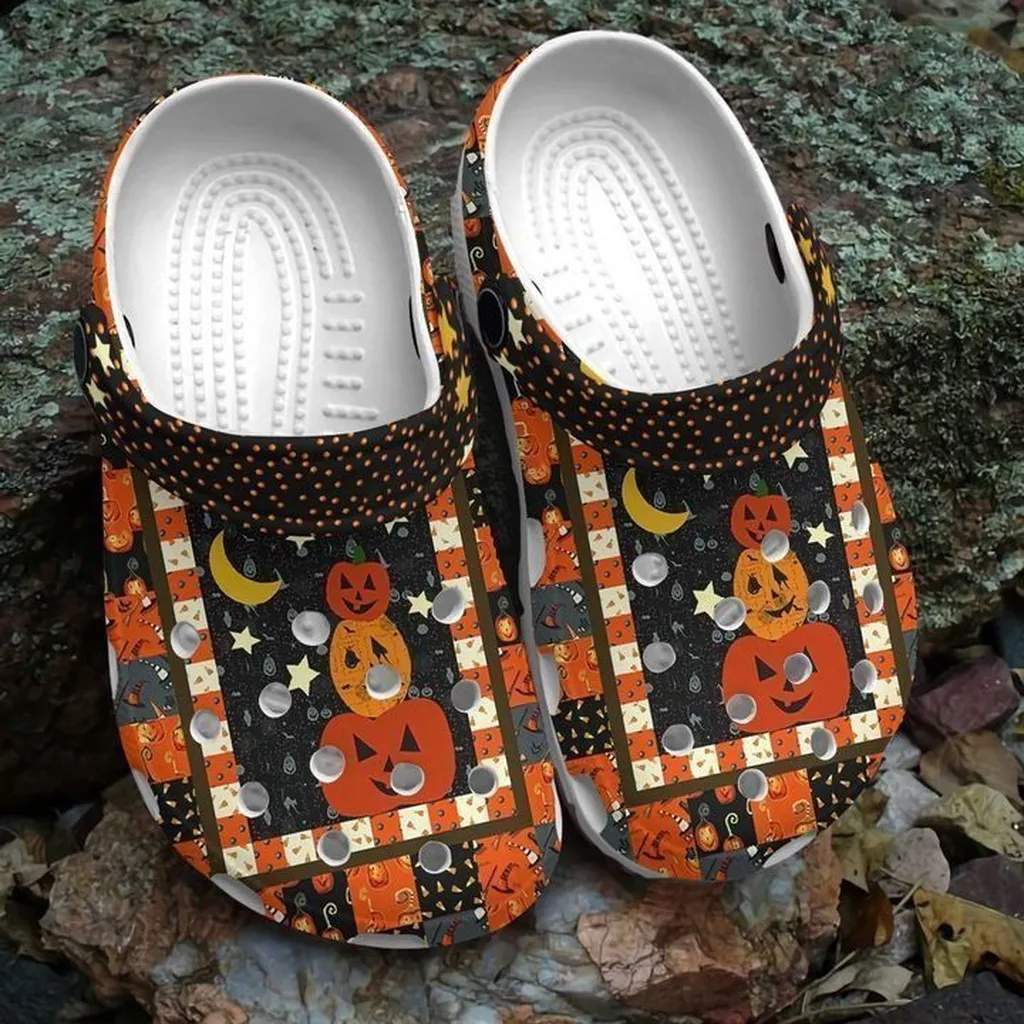 Halloween Cheeky Pumpkin Crocs Classic Clogs