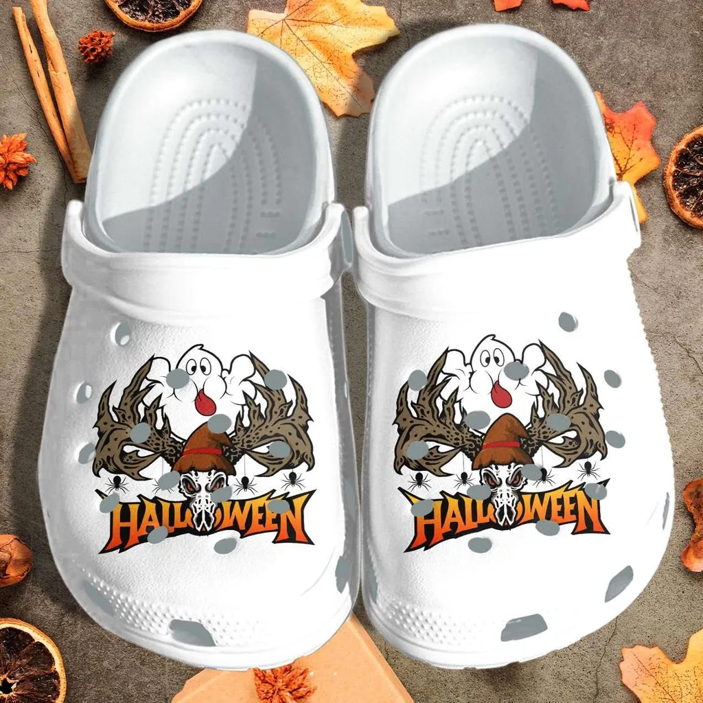 Halloween Cute Ghost With Crocs Classic Clogs