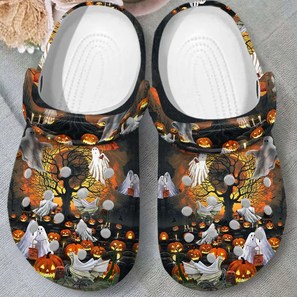 Halloween God Pumpkin Horror Moon Crocs Crocband Clogs