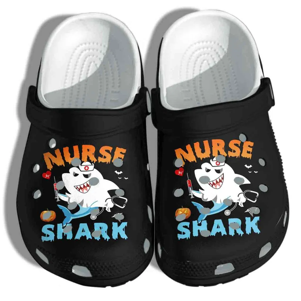 Halloween Nurse Shark Boo Costume Crocs Crocband Clogs