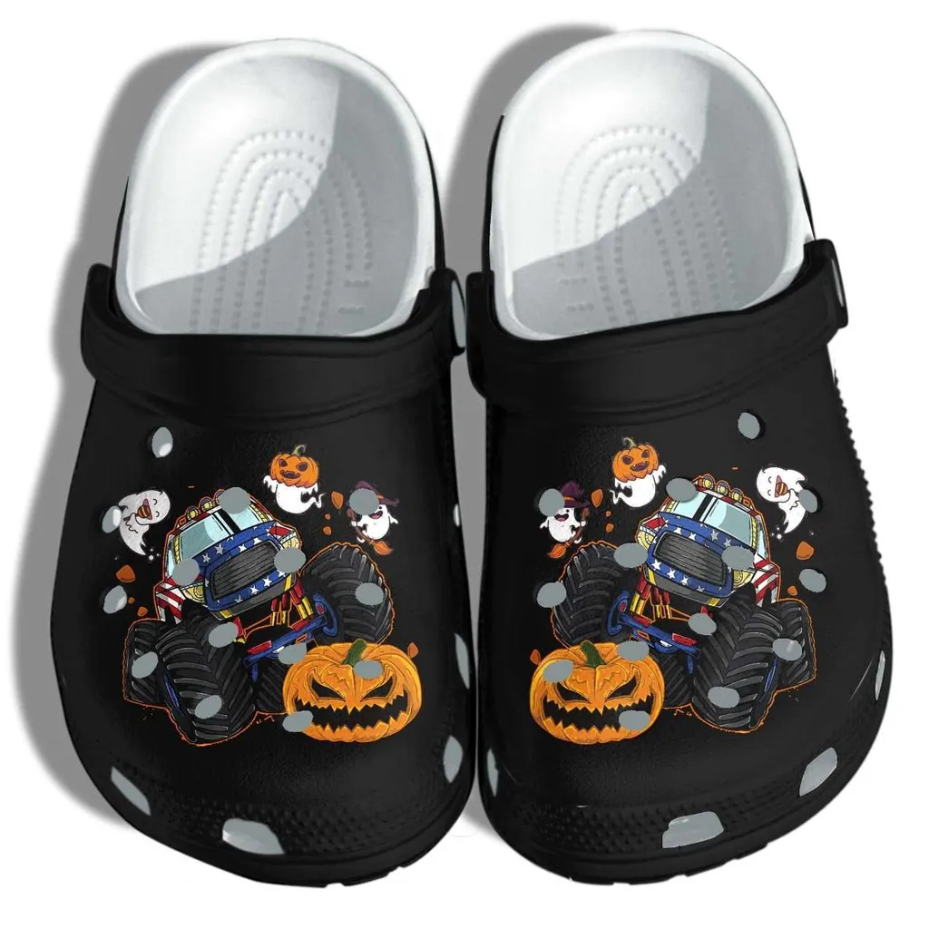 Halloween Pumpkin Monsters Truck Crocs Crocband Clogs