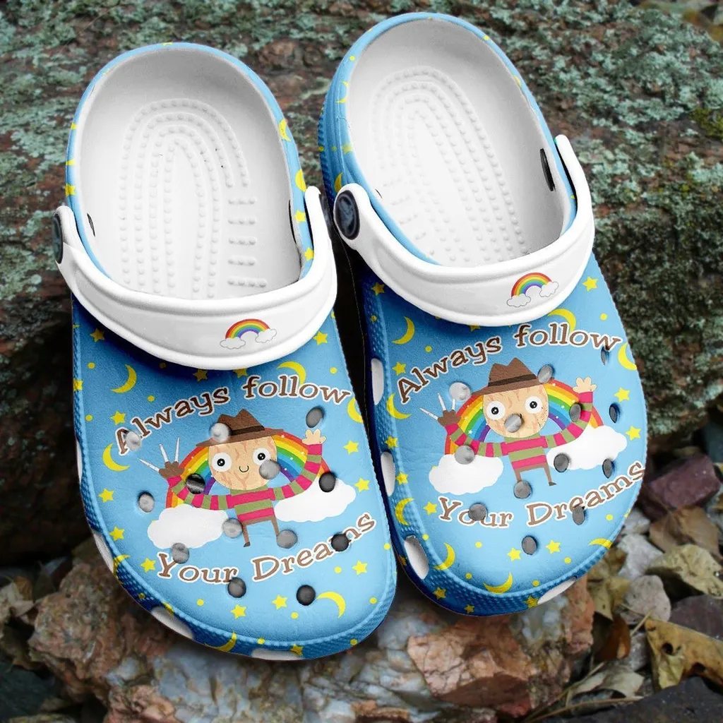 Halloween Rainbow Always Follow Your Dreams A124 Gift For Lover Rubber Crocs Clog