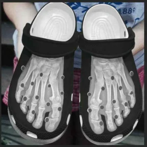 Halloween Skeleton Foot Crocs Crocband Clogs