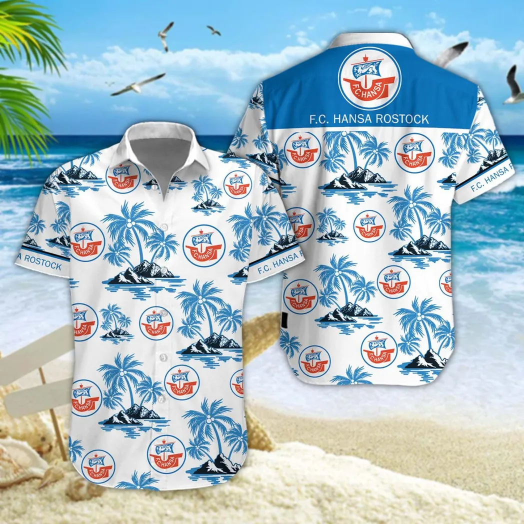 Hansa Rostock Hawaiian Shirt Style Classic Oversized Hawaiian, Unisex Hawaiian Shirt