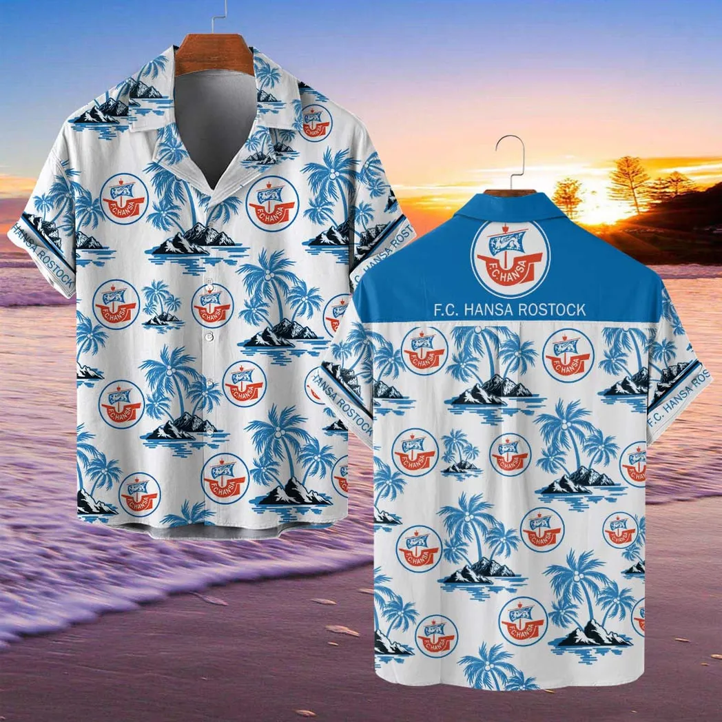 Hansa Rostock Hawaiian Shirt Style Classic Oversized Hawaiian, Unisex Hawaiian Shirt Trending Summer