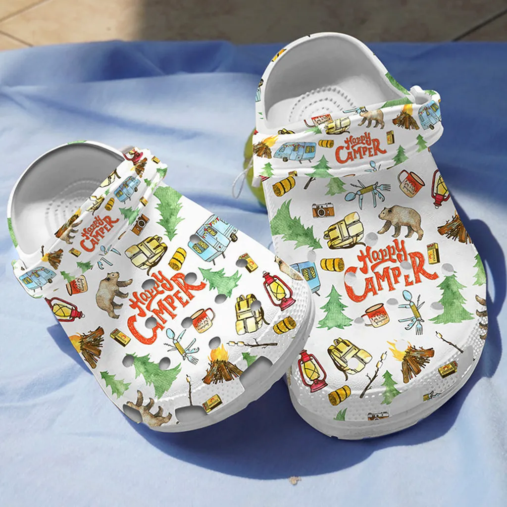 Happy Camper Crocs For Men And Women Rubber Crocs Clog